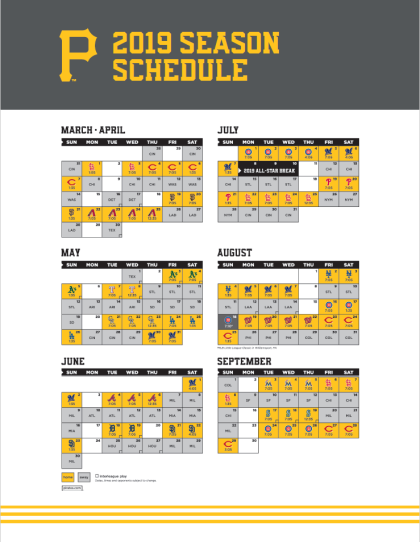 Printable 2023 Pittsburgh Pirates Schedule